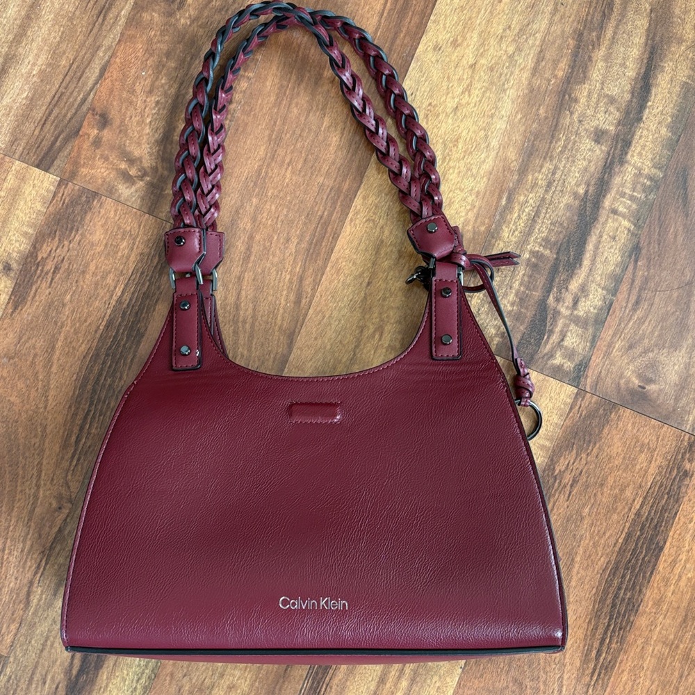 Calvin Klein Deep Red Shelly Shoulder Bag NWOT